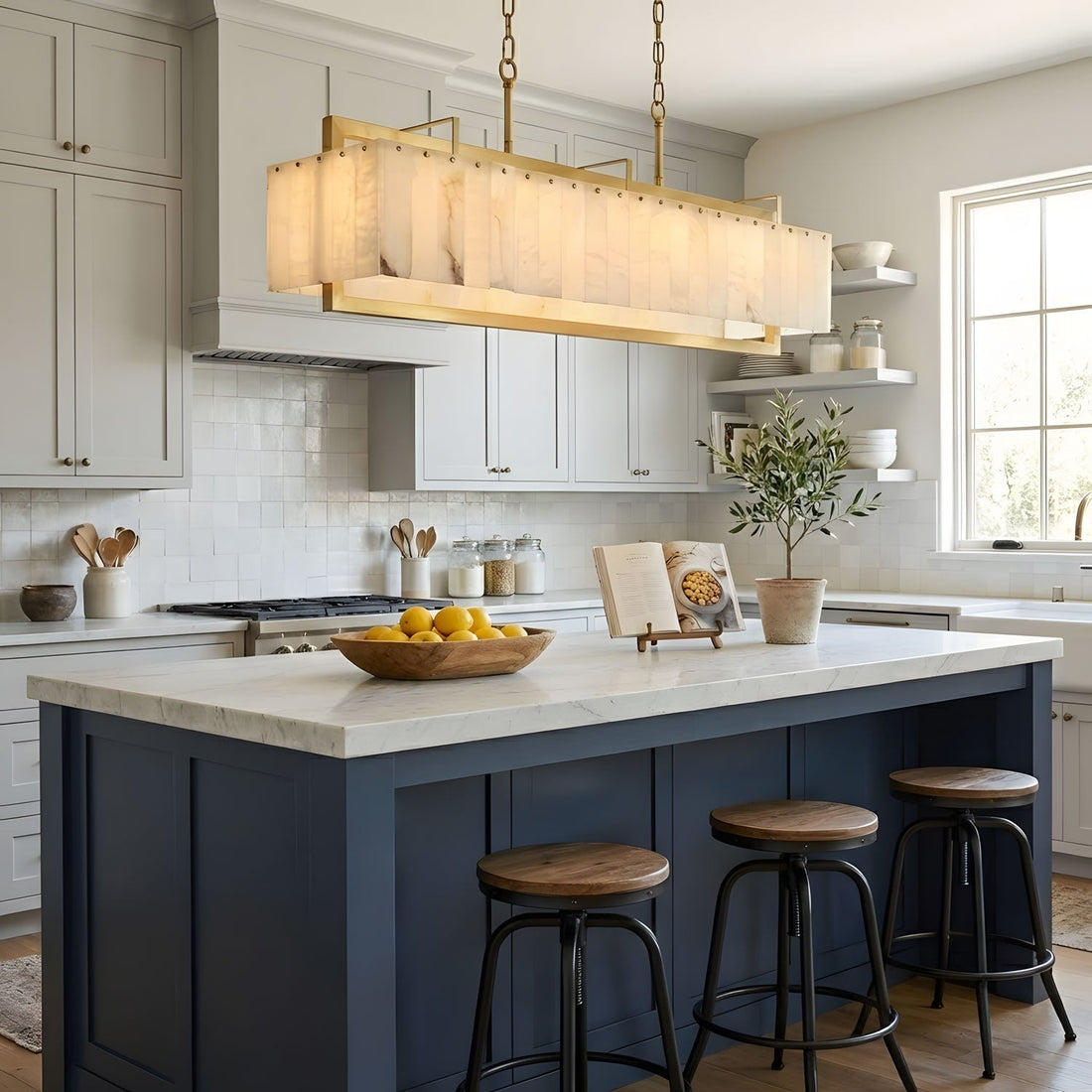 Premium Solstice Bar Alabaster Chandelier-Chandelier-Jecanoli