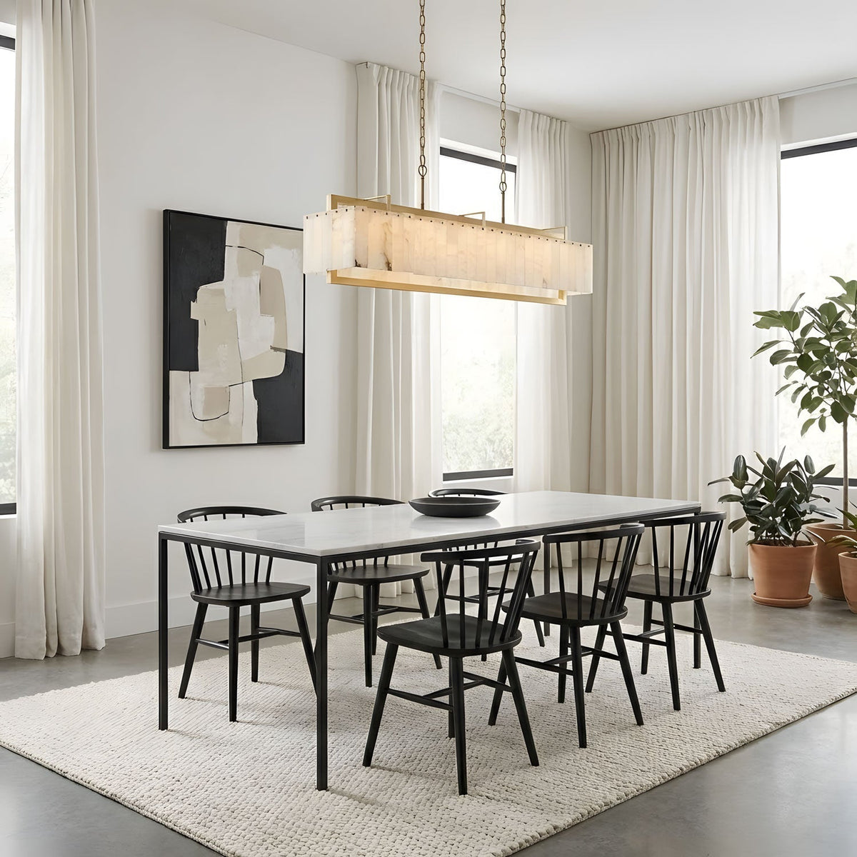 Premium Solstice Bar Alabaster Chandelier-Chandelier-Jecanoli