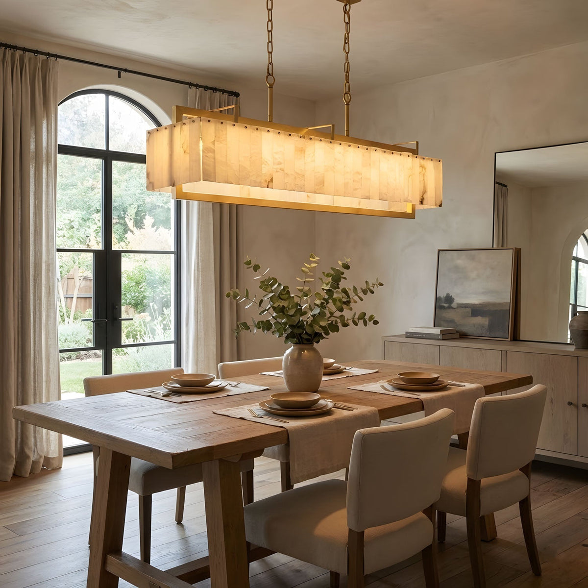 Premium Solstice Bar Alabaster Chandelier-Chandelier-Jecanoli