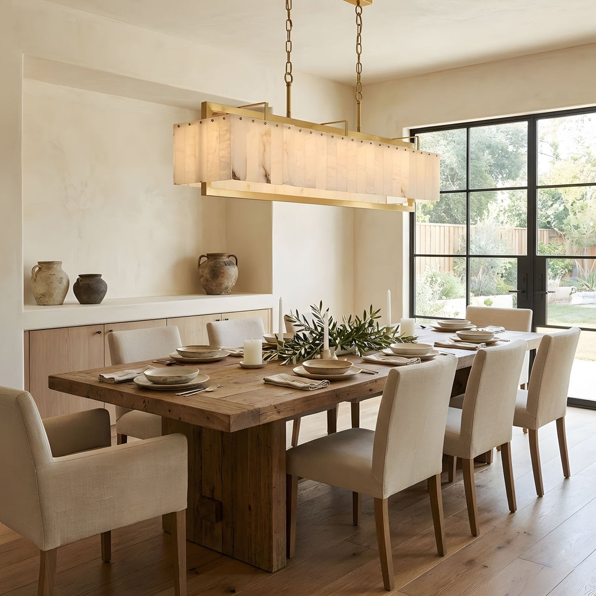 Premium Solstice Bar Alabaster Chandelier-Chandelier-Jecanoli