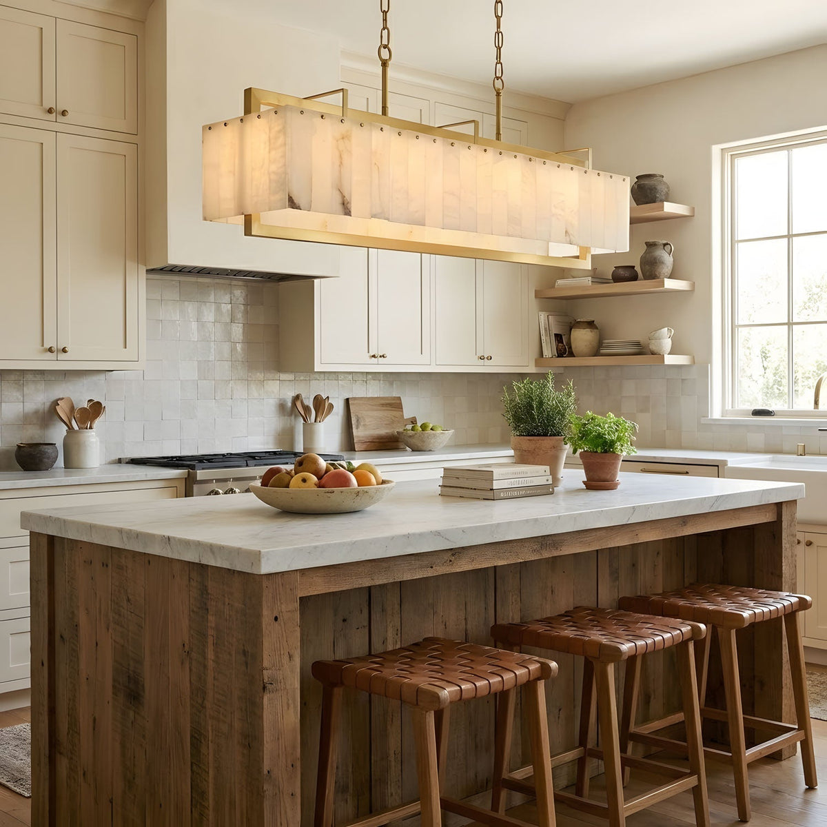 Premium Solstice Bar Alabaster Chandelier-Chandelier-Jecanoli