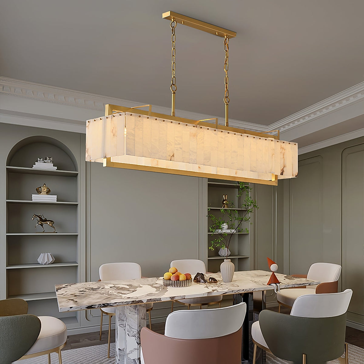 Premium Solstice Bar Alabaster Chandelier-Chandelier-Jecanoli
