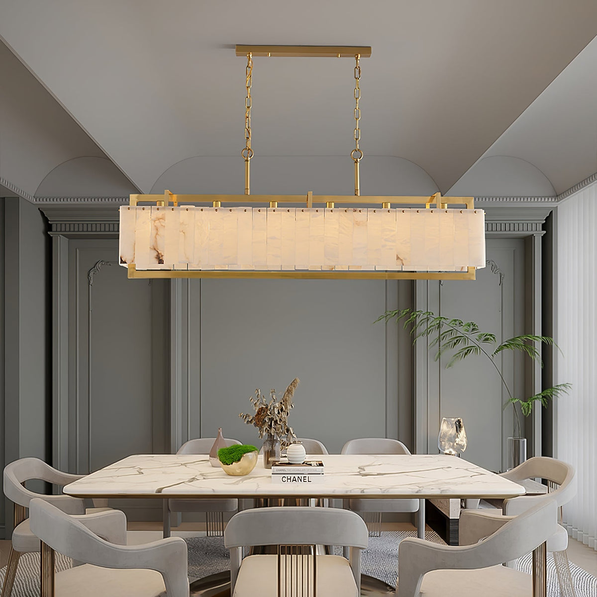 Premium Solstice Bar Alabaster Chandelier-Chandelier-Jecanoli