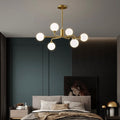 Staggered Glass Globes 6/12 Lights Chandelier Fixture Handing Light For Dining Room