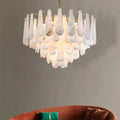 Alabaster Feathery Chandelier-chandeliers for dining room,chandeliers for stairways,chandeliers for foyer,chandeliers for bedrooms,chandeliers for kitchen,chandeliers for living room-Jecanoli