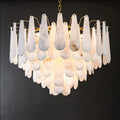 Alabaster Feathery Chandelier-chandeliers for dining room,chandeliers for stairways,chandeliers for foyer,chandeliers for bedrooms,chandeliers for kitchen,chandeliers for living room-Jecanoli