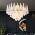 Alabaster Feathery Chandelier-chandeliers for dining room,chandeliers for stairways,chandeliers for foyer,chandeliers for bedrooms,chandeliers for kitchen,chandeliers for living room-Jecanoli