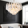 Alabaster Feathery Chandelier-chandeliers for dining room,chandeliers for stairways,chandeliers for foyer,chandeliers for bedrooms,chandeliers for kitchen,chandeliers for living room-Jecanoli