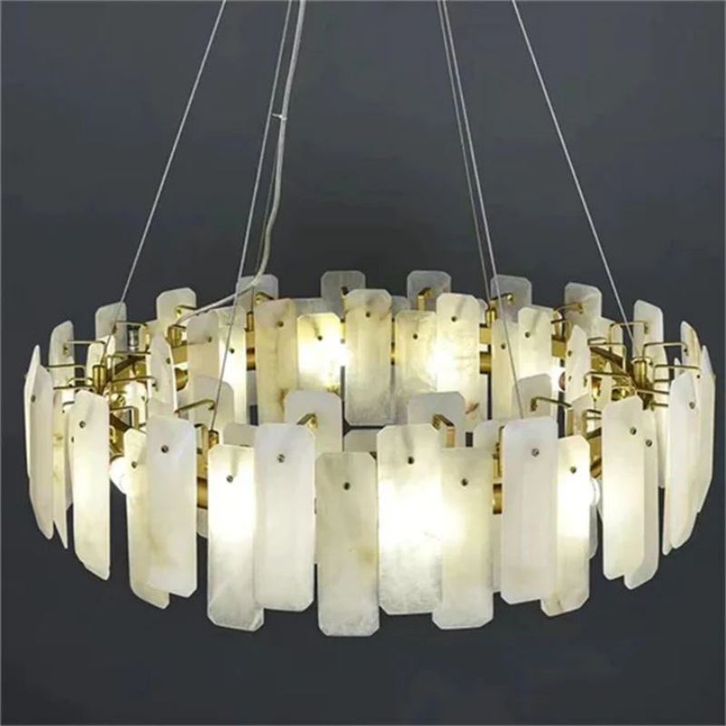 Dien Alabaster Round Chandelier-chandeliers for dining room,chandeliers for stairways,chandeliers for foyer,chandeliers for bedrooms,chandeliers for kitchen,chandeliers for living room-Jecanoli
