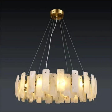 Dien Alabaster Round Chandelier-chandeliers for dining room,chandeliers for stairways,chandeliers for foyer,chandeliers for bedrooms,chandeliers for kitchen,chandeliers for living room-Jecanoli