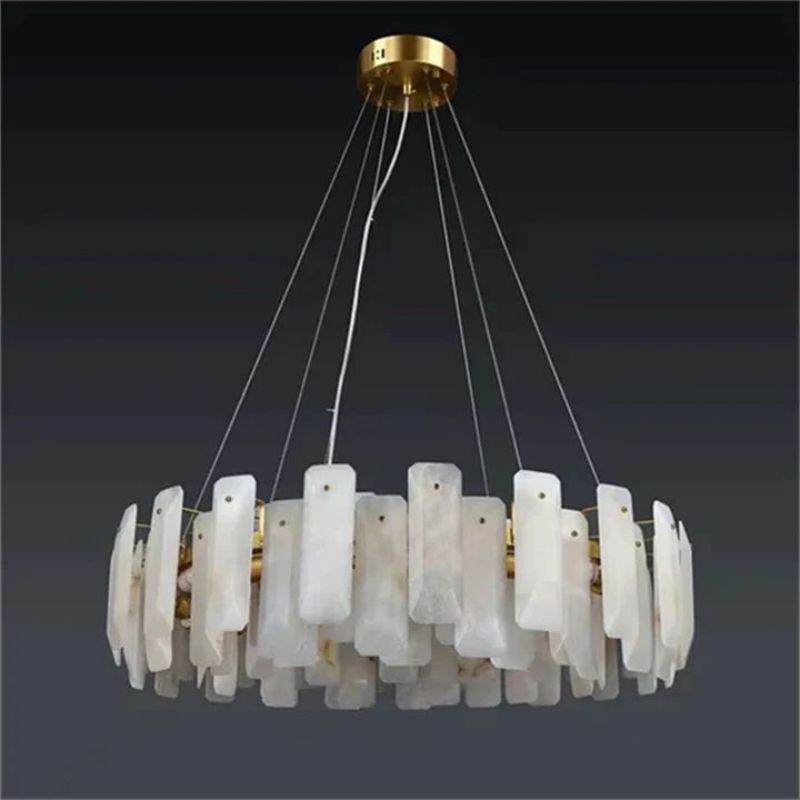 Dien Alabaster Round Chandelier-chandeliers for dining room,chandeliers for stairways,chandeliers for foyer,chandeliers for bedrooms,chandeliers for kitchen,chandeliers for living room-Jecanoli