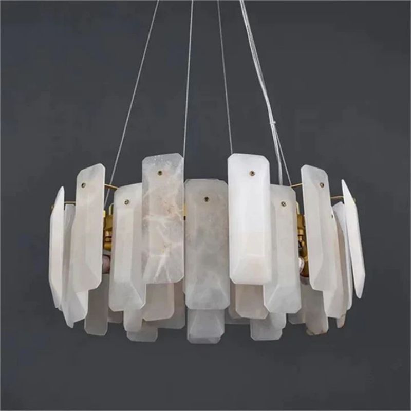 Dien Alabaster Round Chandelier-chandeliers for dining room,chandeliers for stairways,chandeliers for foyer,chandeliers for bedrooms,chandeliers for kitchen,chandeliers for living room-Jecanoli