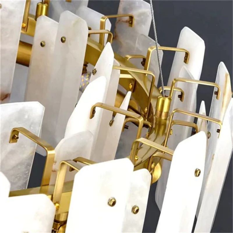 Dien Alabaster Round Chandelier-chandeliers for dining room,chandeliers for stairways,chandeliers for foyer,chandeliers for bedrooms,chandeliers for kitchen,chandeliers for living room-Jecanoli