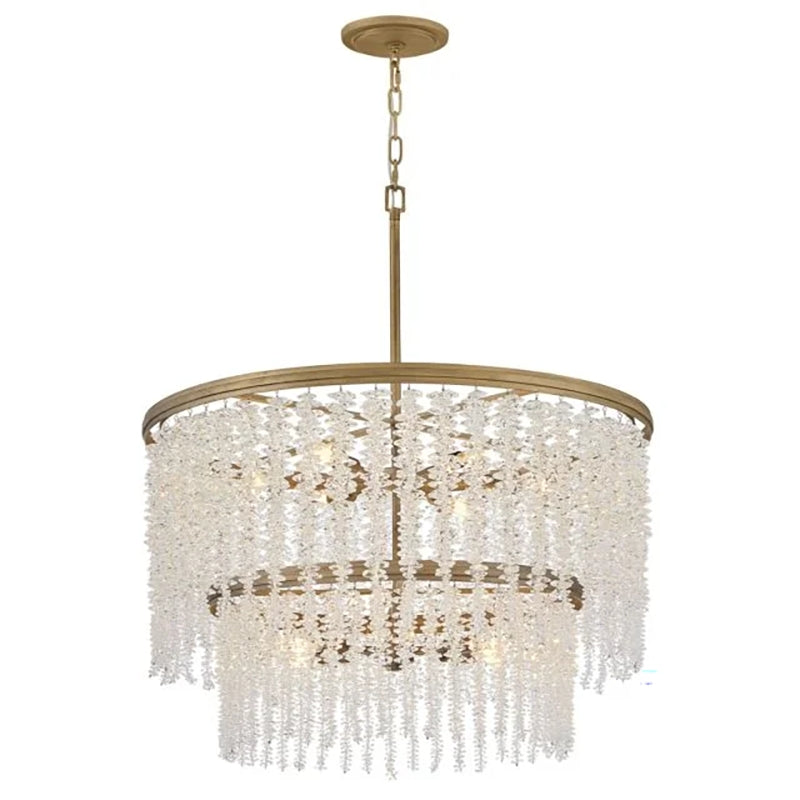Jecanoli Vac Crystal Round 2 Tier Chandelier 30"