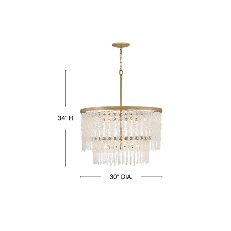 Jecanoli Vac Crystal Round 2 Tier Chandelier 30"