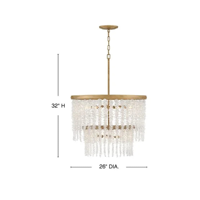 Jecanoli Vac Crystal Round 2 Tier Chandelier 26"