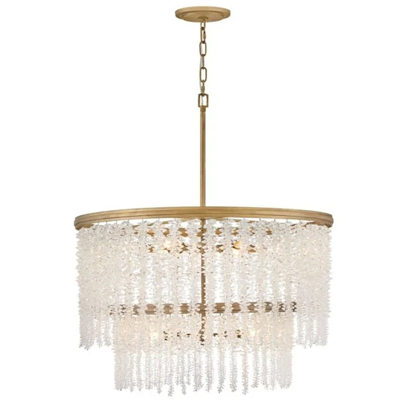 Jecanoli Vac Crystal Round 2 Tier Chandelier 30"