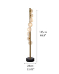 Vertical Antique Alabaster Globes in semi-flush fixtures Standing Marble Floor lamp