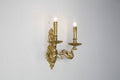 2 Lights European Style Retro Candle Style Bedside Wall Lamp Brass Wall Sconce-壁灯-Jecanoli