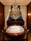 31'' Living Room Chandelier 12 Lights Antique Wrought Iron Crystal Chandelier Lighting WI01L12-吊灯-Jecanoli