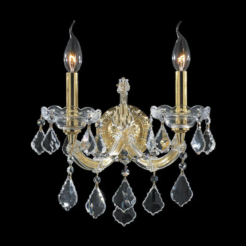 2 Lights Crystal Wall Sconce Maria Theresa Wall Lamp-壁灯-Jecanoli