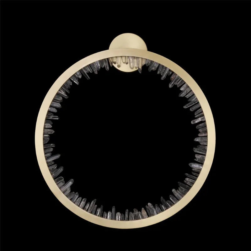 16'' Round Modern Wall Lamp Quartz Crystal Wall Sconce-壁灯-Jecanoli