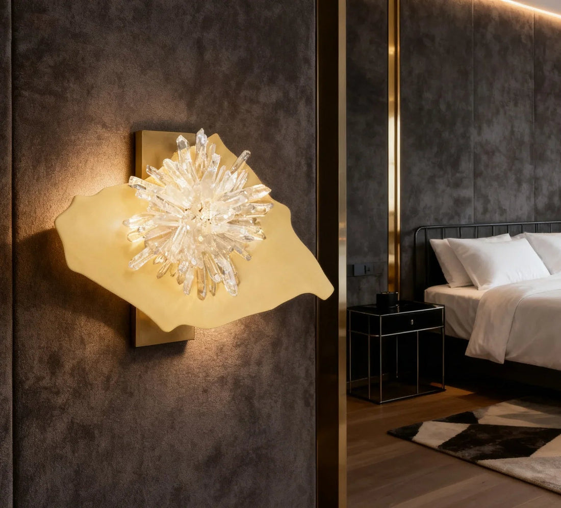 LED Modern Wall Lamp Geode Quartz Crystal Wall Sconce-壁灯-Jecanoli