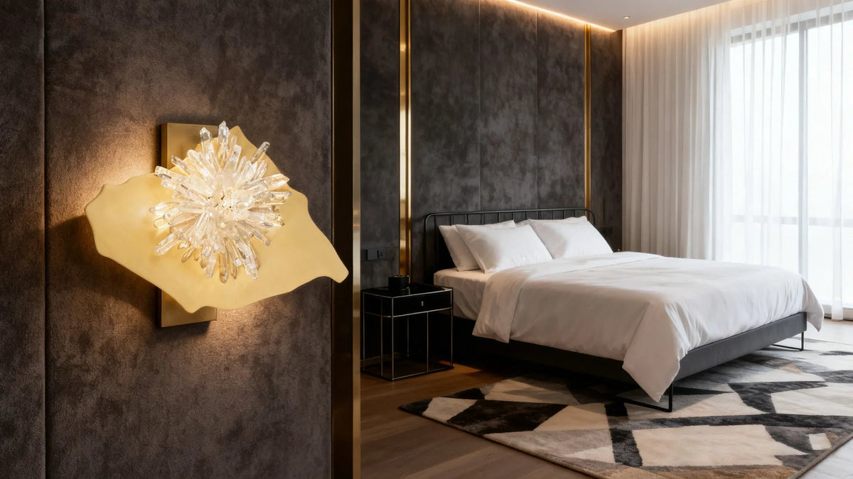 LED Modern Wall Lamp Geode Quartz Crystal Wall Sconce-壁灯-Jecanoli