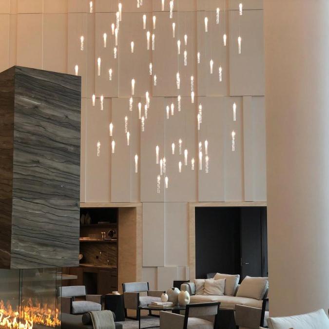 Wind Square Chandelier-Chandelier-Jecanoli