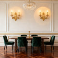 2 Lights European Style Retro Candle Style Bedside Wall Lamp Brass Wall Sconce-壁灯-Jecanoli