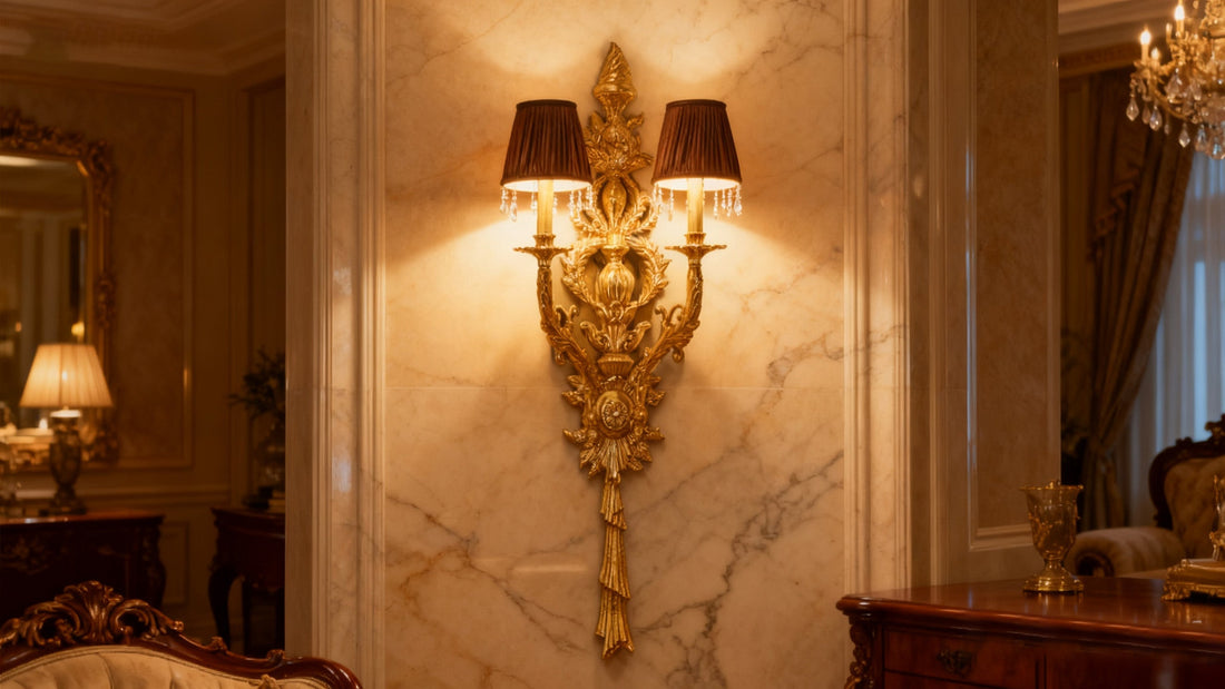 42 Inch Height 2 Lights European Style Brass Wall Sconce-壁灯-Jecanoli