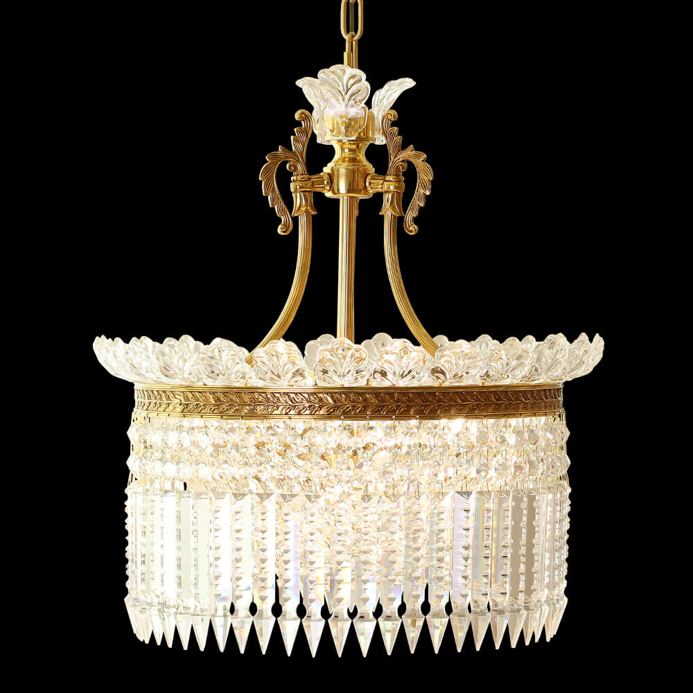 16-28 Inch Multiple Size Baccarat Inspired Copper and Crystal Chandelier Lighting-铜灯-Jecanoli
