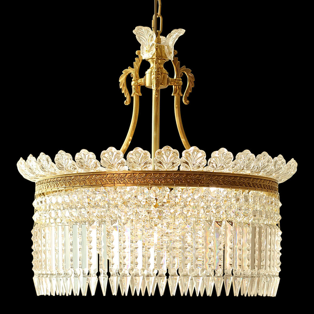 16-28 Inch Multiple Size Baccarat Inspired Copper and Crystal Chandelier Lighting-铜灯-Jecanoli