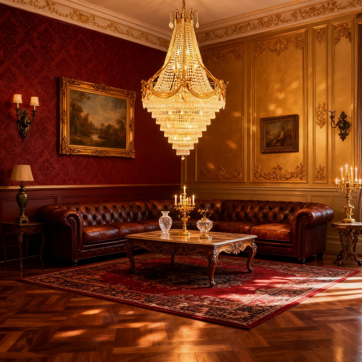 45X71 Inch Big Luxury Brass and Crystal Chandelier Lighting for High Ceiling Entrance-大吊灯-Jecanoli