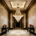 59X79 Inch Large Foyer Chandelier Gold Crystal Chandelier Lighting for High Ceiling-大吊灯-Jecanoli