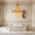 59X79 Inch Large Foyer Chandelier Gold Crystal Chandelier Lighting for High Ceiling-大吊灯-Jecanoli