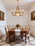 8 Lights Small Empire Style Antique Brass Chandelier Gold Dining Room Chandelier 31X28 Inch-铜灯-Jecanoli