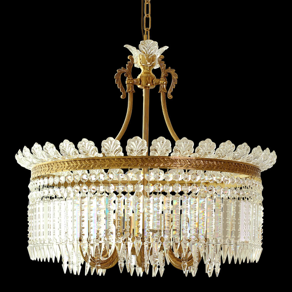 16-28 Inch Multiple Size Baccarat Inspired Copper and Crystal Chandelier Lighting-铜灯-Jecanoli