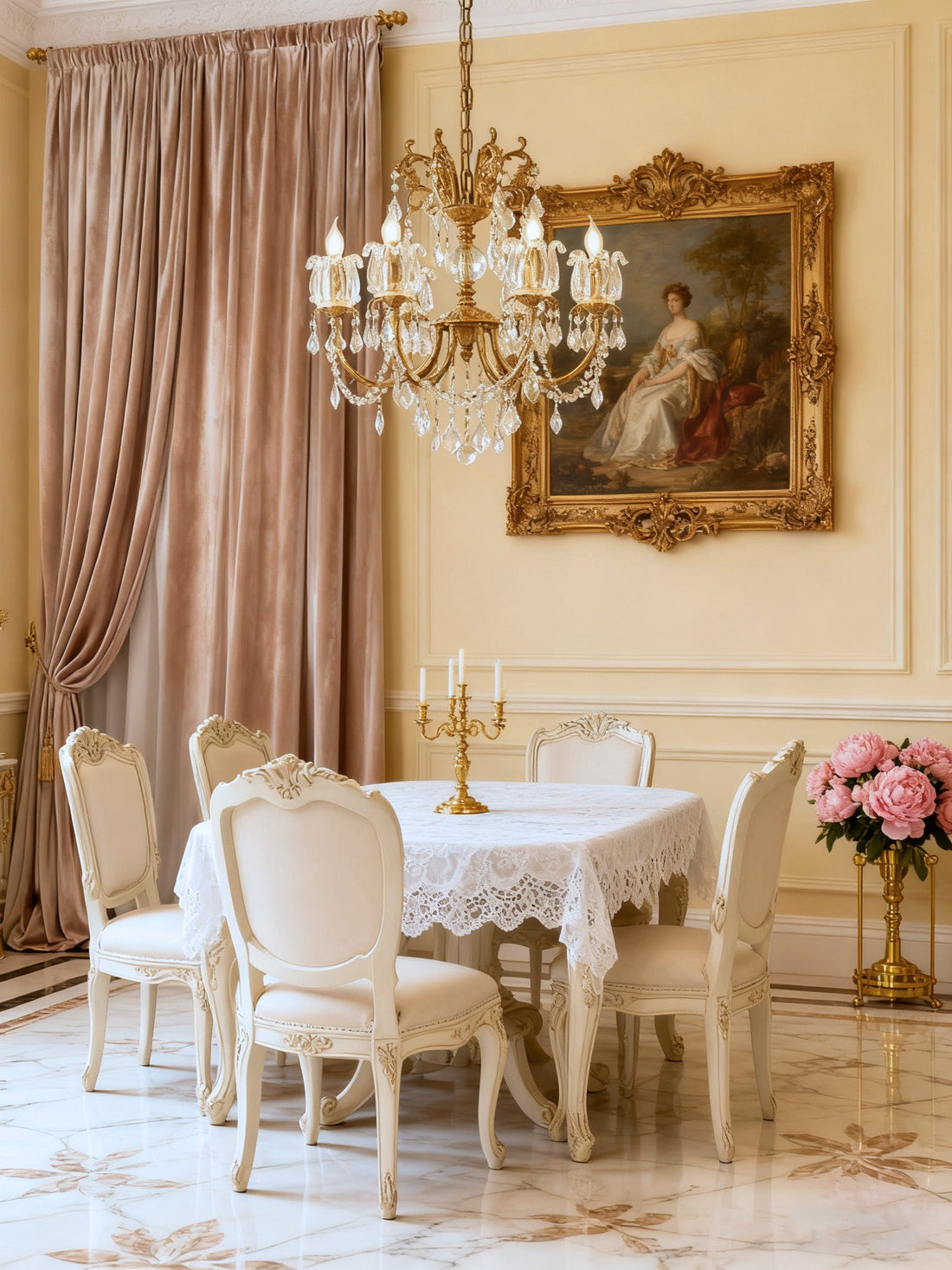 25X26 Inch 6 Lights Candle Style Traditional Chandelier Small Antique Brass and Crystal Chandelier-铜灯-Jecanoli