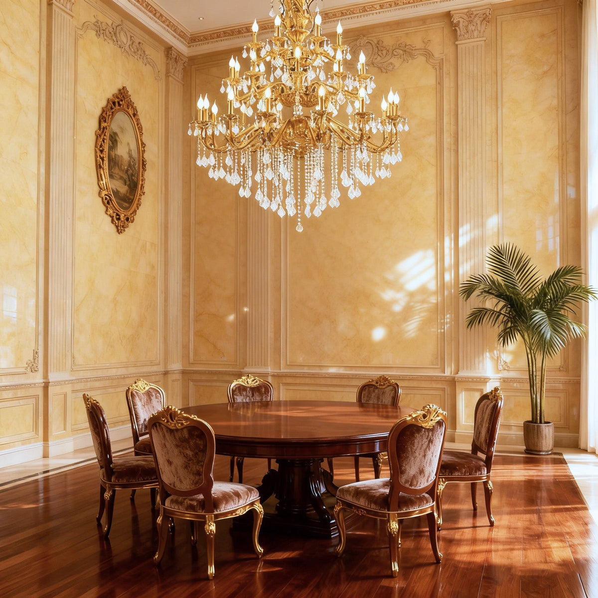 51X68 Inch 30 Lights Tiered Brass and Crystal Chandelier for Foyer-大吊灯-Jecanoli