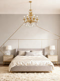24X31 Inch 6 Lights Small Candle Style Brass and Crystal Chandelier Lighting for Bedroom-铜灯-Jecanoli