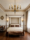 26X23 Inch 6 Lights Rococo Style Antique Copper Chandelier Small Black Bedroom Chandelier-铜灯-Jecanoli