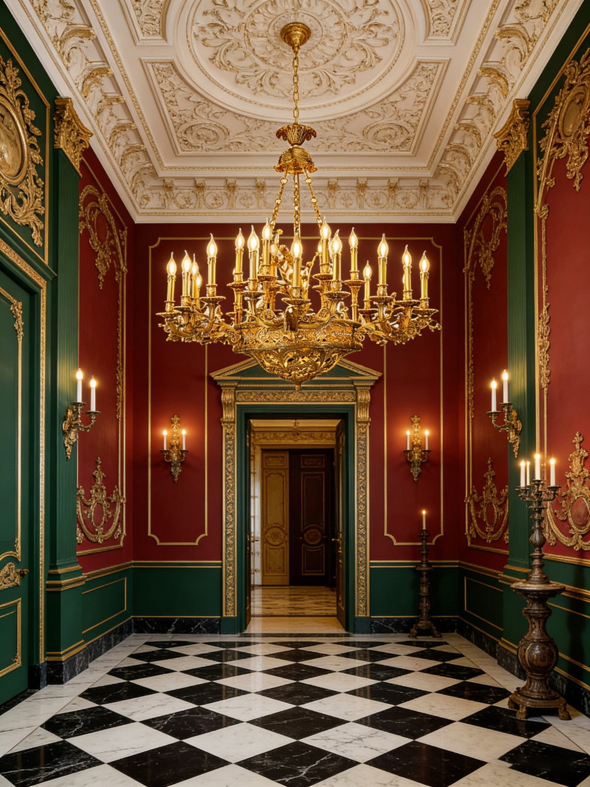 47X43 Inch Baroque Style Antique French Palace Copper Chandelier-大吊灯-Jecanoli