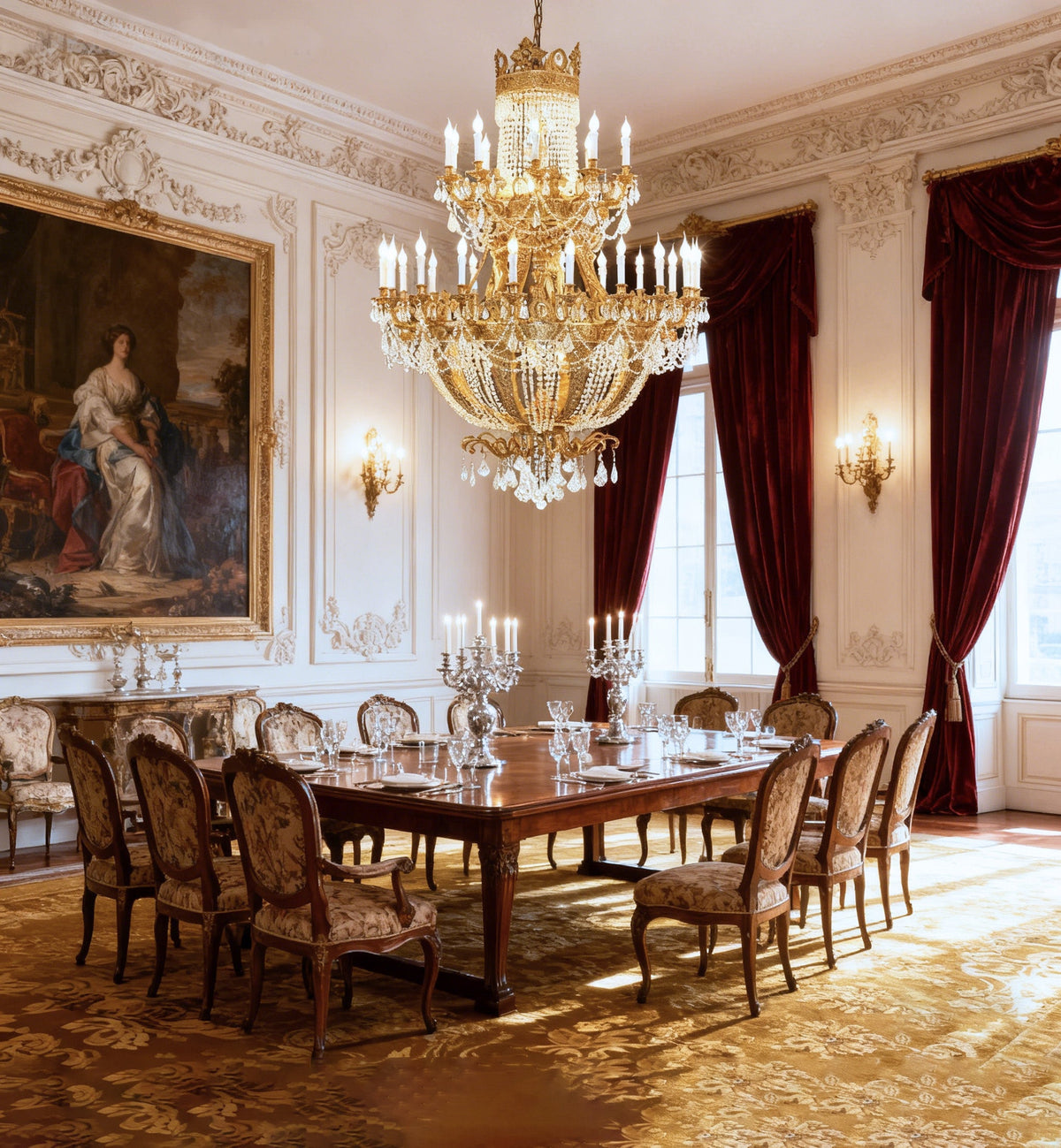 51X67 Inch 42 Lights Big French Empire Brass and Crystal Chandelier for Foyer-大吊灯-Jecanoli