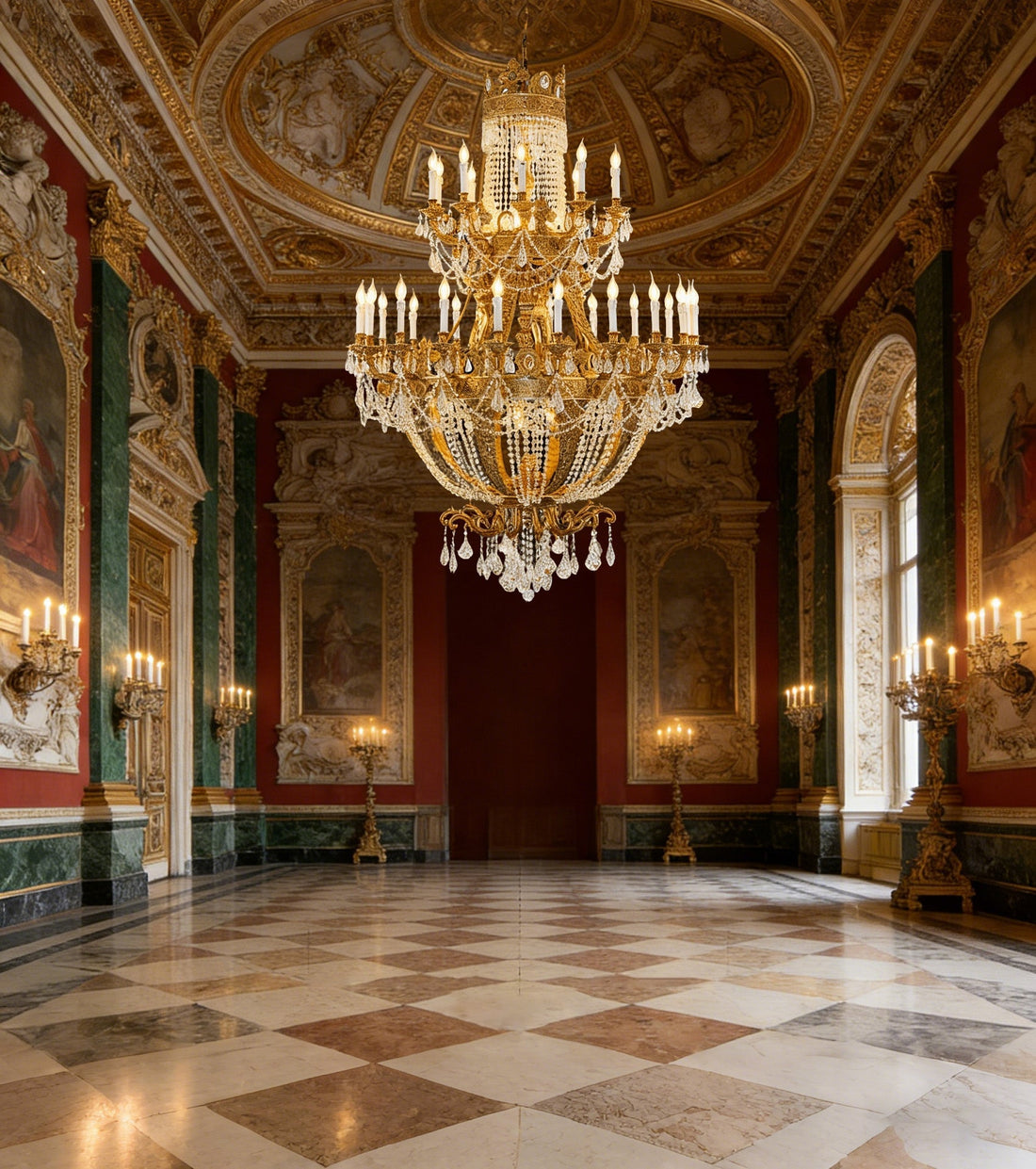 51X67 Inch 42 Lights Big French Empire Brass and Crystal Chandelier for Foyer-大吊灯-Jecanoli
