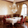 31'' W x 33'' H Small Antique Brass and Crystal Chandelier Lighting-铜灯-Jecanoli