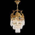10 Inch Mini Chandelier Antique Brass and Crystal Lighting for Hallway-铜灯-Jecanoli