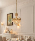15 Inch Small Crystal Light French Empire Style Brass Crystal Chandelier-铜灯-Jecanoli
