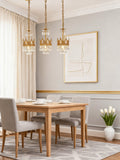 30 Inch Linear Chandelier Antique Copper and Crystal Kitchen Island Chandelier-铜灯-Jecanoli