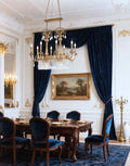 36 Inch Linear Chandelier French Empire Style Brass and Crystal Dining Chandelier-铜灯-Jecanoli